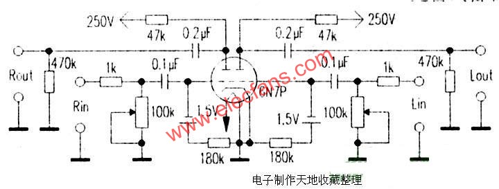 6N7P胆电路前级,6N7P胆电路前级  www.elecfans.com,第2张