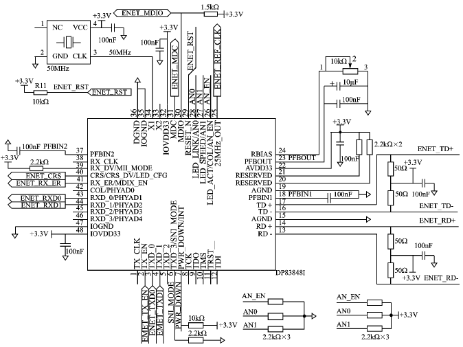 以太网接口的PHY设备的硬件电路,第2张