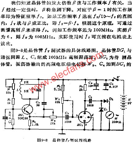 简易晶体管FT测试器电路图,晶体管FT测试器电路  www.elecfans.com,第2张