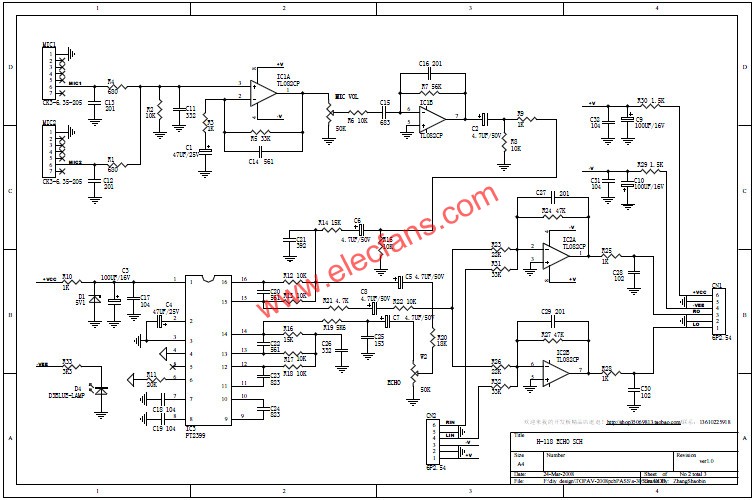 PT2399卡拉OK电路,KALAOKE电路原理  www.elecfans.com,第2张