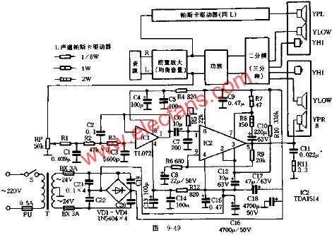 帕斯卡驱动小型重低音音箱电路原理图,第3张