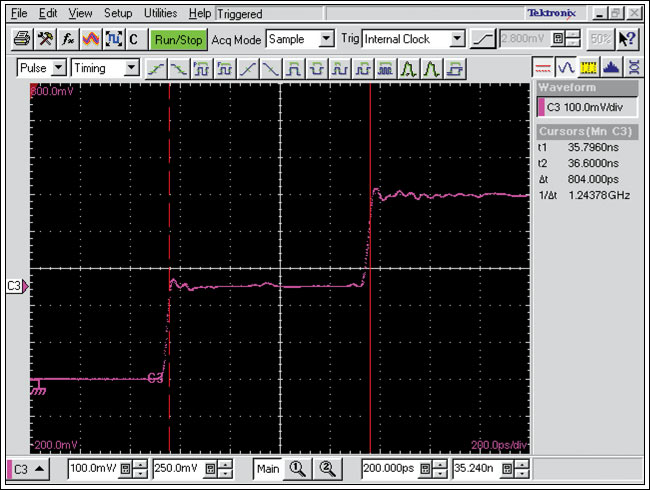 Propagation Delay Measurements,Figure 6. CSA8000 TDR of a 2in SMA cable.,第6张