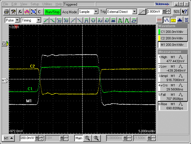 Propagation Delay Measurements,Figure 10. Measurement of the DATA1/NDATA1 signal from the generator.,第10张