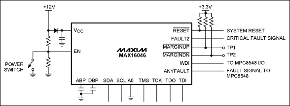 利用MAX16046系统管理IC进行排序,图3. MAX16046详细原理图,第4张