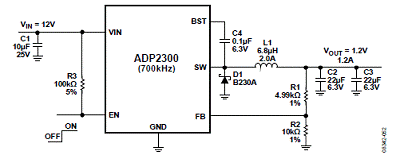 基于ADI ADP230x 的1.2A超小型电流模式DC电源,第6张