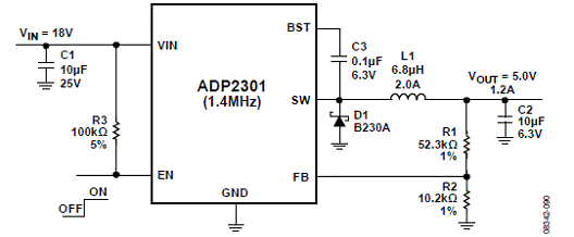 基于ADI ADP230x 的1.2A超小型电流模式DC电源,第11张