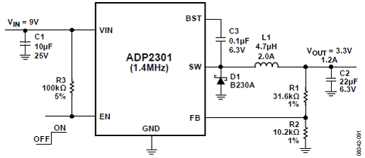 基于ADI ADP230x 的1.2A超小型电流模式DC电源,第12张