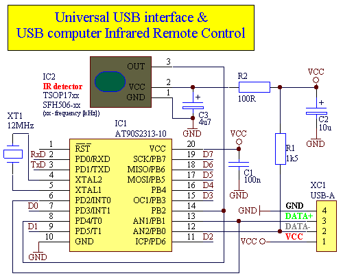 基于90s2313做的USB接口的红外遥控器USB infr,第2张