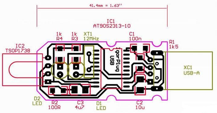 基于90s2313做的USB接口的红外遥控器USB infr,第3张