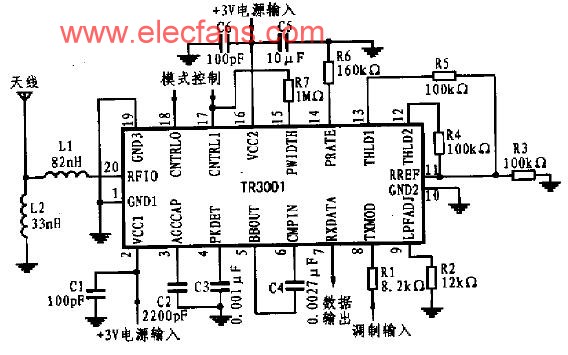 TR3001收发器在ask模式时的收发电路,第2张