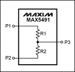 Use high-performance simultane,Figure 4. Typical operating circuit for the MAX5491 precision-matched resistor-divider.,第5张