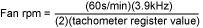 Calculating the tachometer reg,Equation 1.,第2张