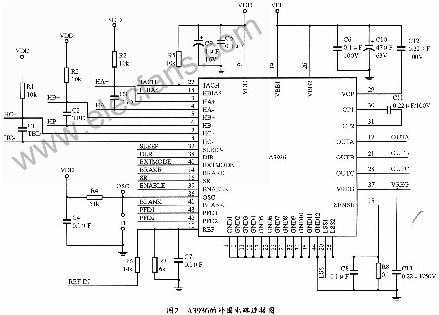 新型DMOS三相PWM电机驱动器A3936特点及应用,第6张