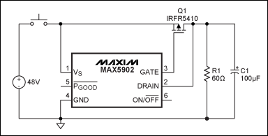 Advantages of IC-based hot-swa,Figure 4a. A dedicated hot-swap IC like the MAX5902 simplifies the application.,第8张