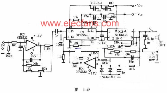 STK6153和STK3048制作的功放电路原理,第2张