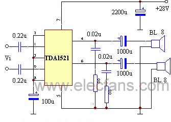 TDA1521设计的单电源接法和双电源接法,第2张