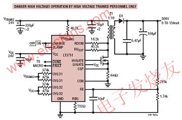 可调节高压电容器充电控制器LT3751,第2张