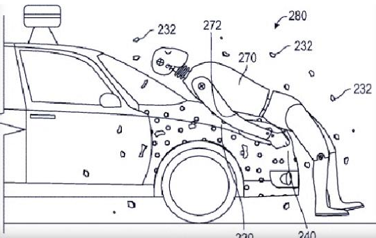 Google 汽车最新专利，撞到行人后把人黏在车上,第2张
