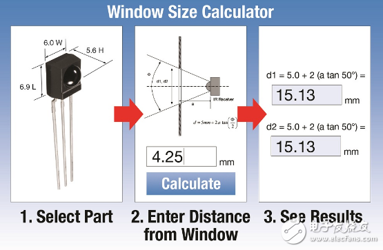 Vishay发布用于红外接收器收发器和光传感器的遥控器窗口尺寸计算工具,Vishay发布用于红外接收器/收发器和光传感器的遥控器窗口尺寸计算工具,第2张