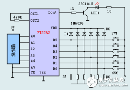 pt2262无线遥控电路图及电路分析,pt2262无线遥控电路图及电路分析,第4张