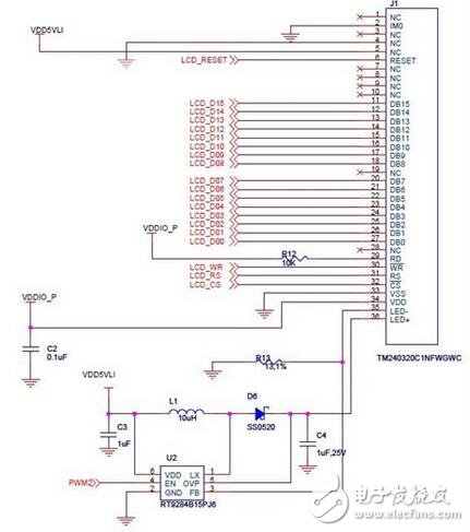 什么是LED驱动时序？LCD背光驱动程序设计,RT9284B15PJ6芯片是一个高效高度集成的LED驱动器，相当于一个LED开关。LCD背光灯电路原理图 如图一，LCD背光灯连接到RT9284B15PJ6芯片的两个引脚，而芯片的其中一个引脚连接到PWM。我们主要通过PWM的相关寄存器来产生不同效果的波形 从而间接控制背光灯的亮度，所以下面我们会主要介绍下PWM。,第3张