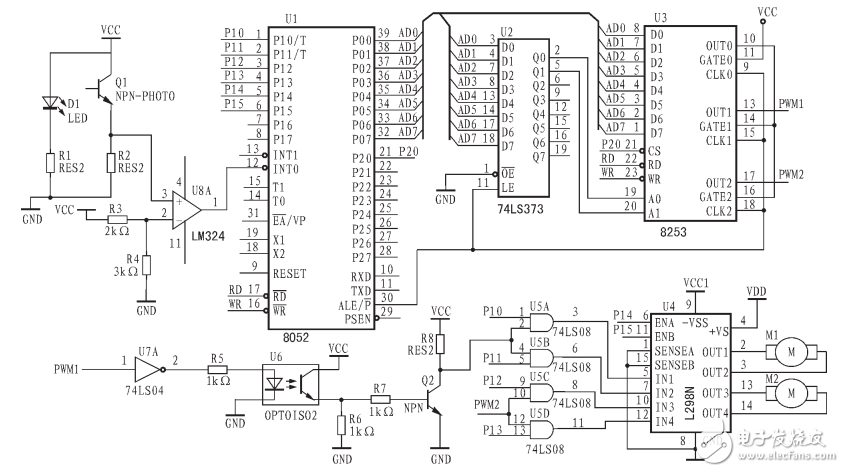 基于Intel8253与L298N的电机PWM调速方法,基于Intel8253与L298N的电机PWM调速方法,第2张