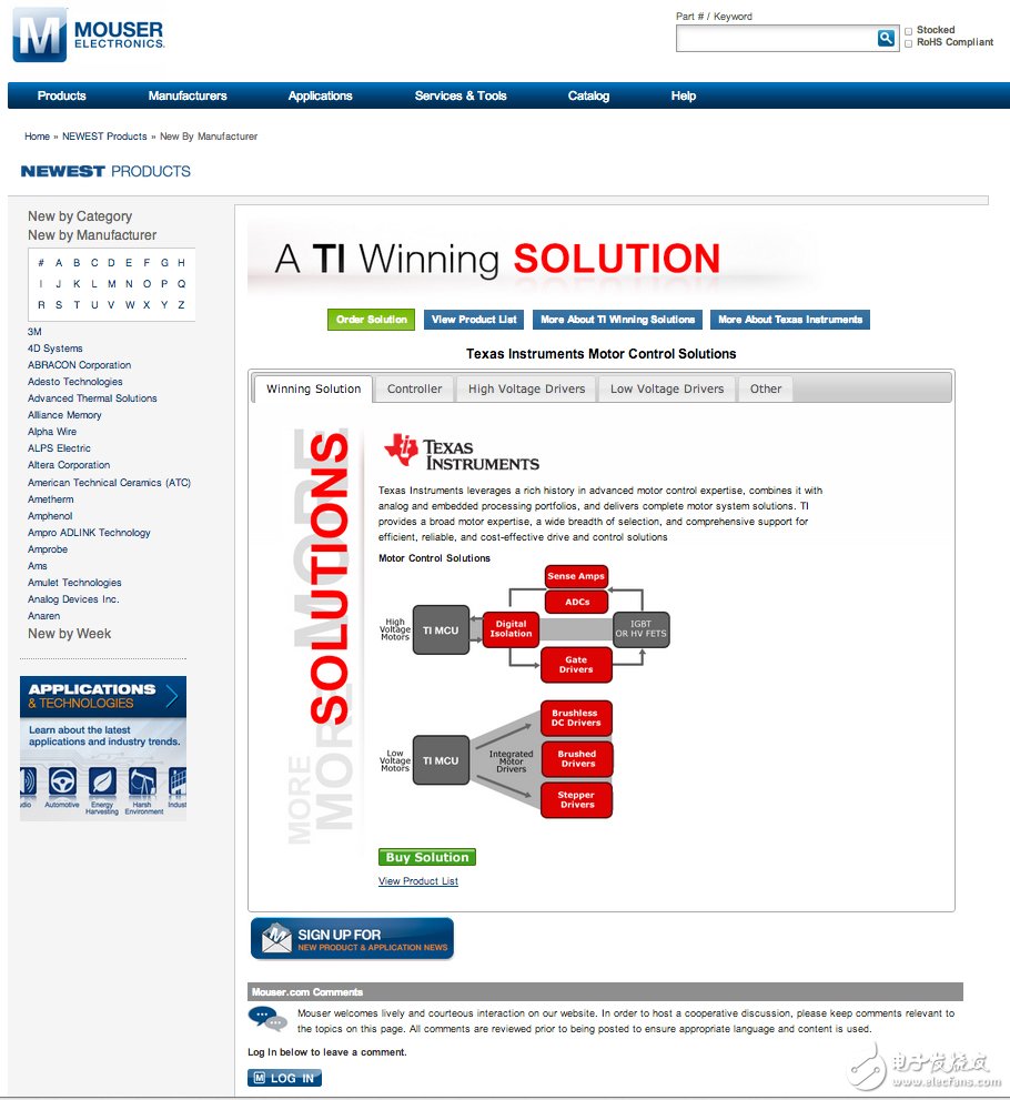 Mouser供货TI电机控制解决方案,第2张