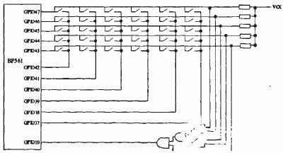 基于高性能DSP芯片ADSP-BF561实现非编码矩阵键盘的设计,基于高性能DSP芯片ADSP-BF561实现非编码矩阵键盘的设计,第2张