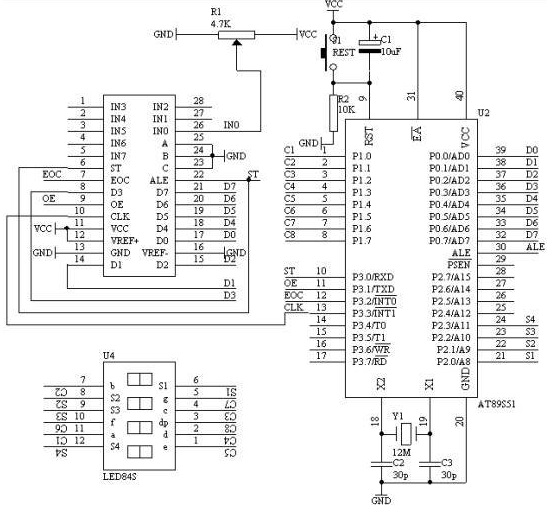 AT89S51单片机对数字电压表的设计,AT89S51单片机对数字电压表的设计,第2张