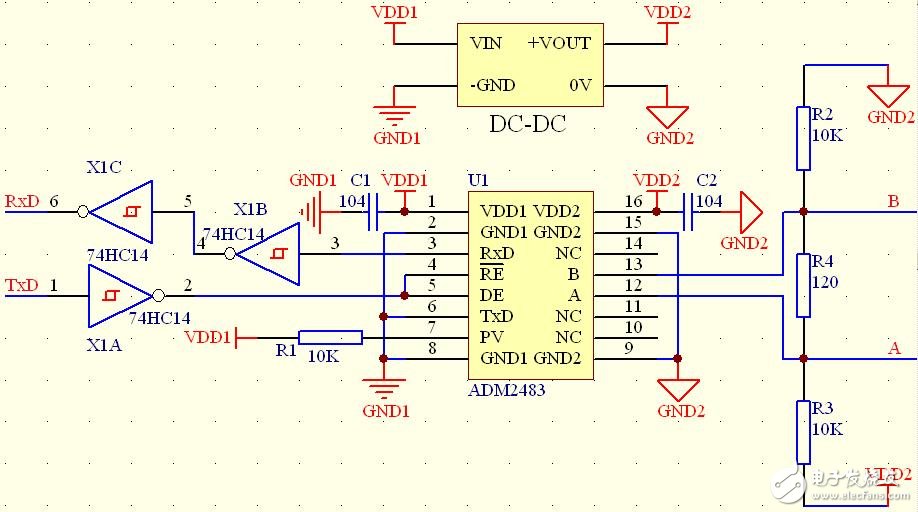 基于RS-485接口的信号隔离自收发电路设计,基于RS-485接口的信号隔离自收发电路设计,第3张