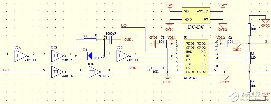 基于RS-485接口的信号隔离自收发电路设计,基于RS-485接口的信号隔离自收发电路设计,第6张