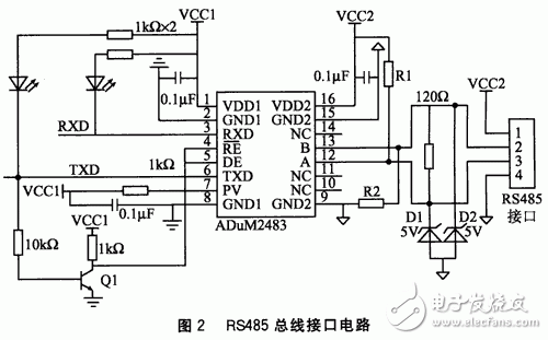 基于磁耦隔离和硬件零延时技术的RS485总线节点设计,基于磁耦隔离和硬件零延时技术的RS485总线节点设计,第3张