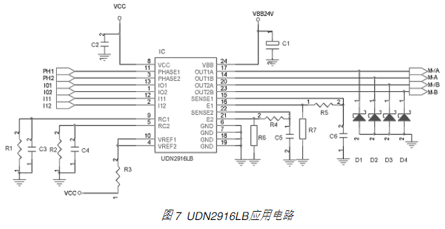 双绕组双极步进电机芯片UDN2916LB的性能特点与应用电路分析,第9张