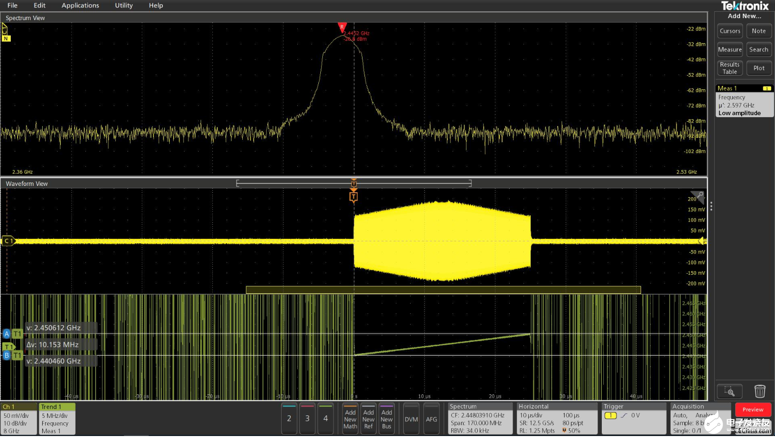 泰克示波器新频谱分析功能Spectrum View的特点和应用场景,第4张