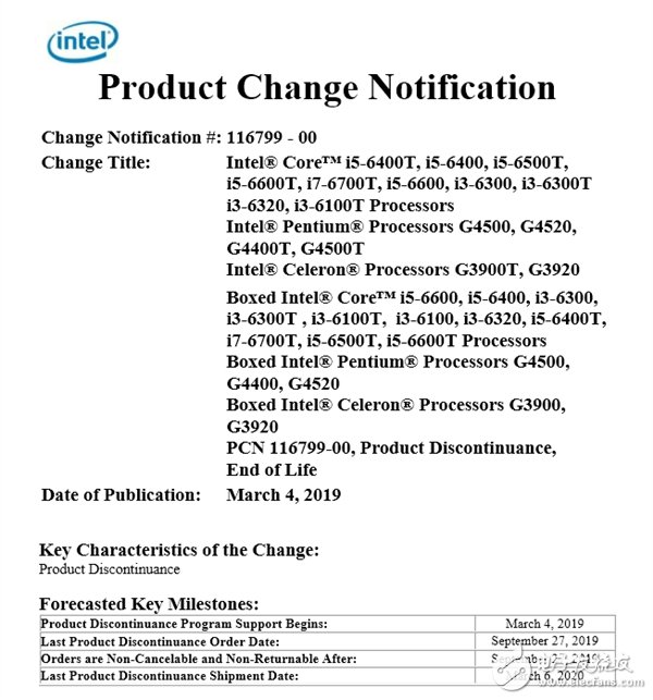 Intel宣布第六代酷睿处理器退役,Intel宣布第六代酷睿处理器退役,第2张