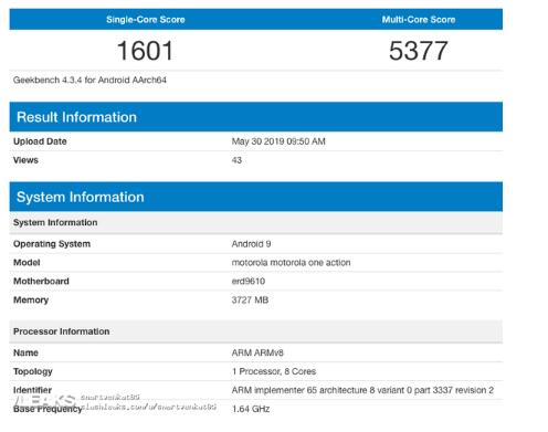 摩托罗拉One系列新机跑分曝光运行4GB内存多核成绩为5377分,摩托罗拉One系列新机跑分曝光运行4GB内存多核成绩为5377分,第2张