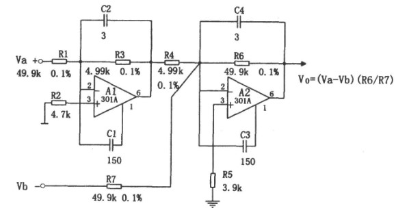 由301集成运放实现的±100V差动输入放大器的电路分析,由301集成运放实现的±100V差动输入放大器的电路分析,第2张