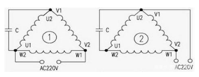 三相电机改为单相运行3种接线方法,第5张
