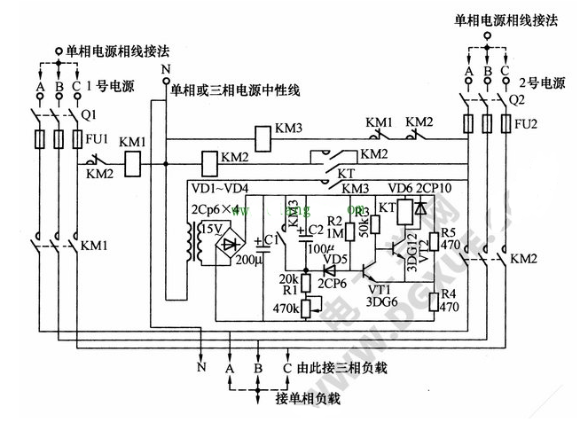 双路三相电源备用电源双电源自投电路讲解,第3张