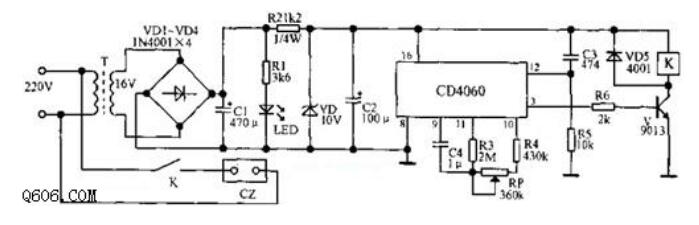 家用时间控制器电路图_CD4060制作的时间控制器电路图,第3张
