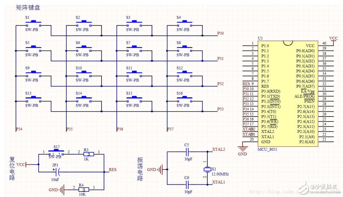 51单片机矩阵键盘与8051连接设计,51单片机矩阵键盘与8051连接设计,第2张