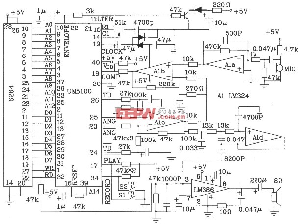 UM5100系列语音合成芯片特点及电路,UM5100系列语音合成芯片特点及电路,第4张