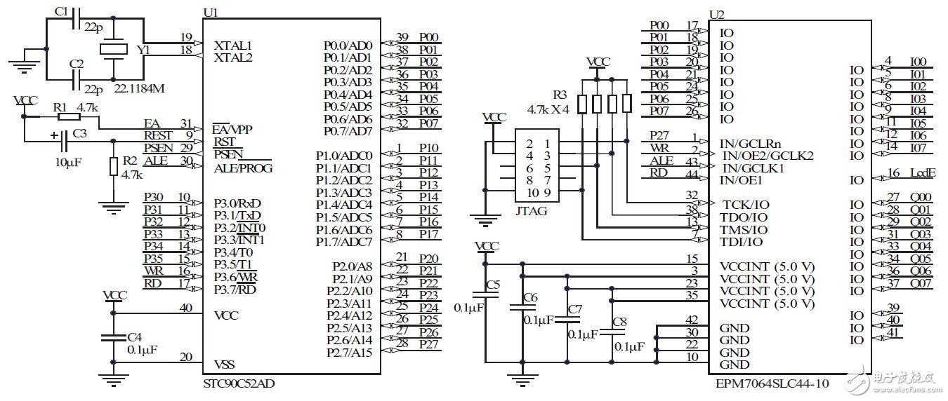 如何采用51单片机和CPLD芯片构建出电路系统,如何采用51单片机和CPLD芯片构建出电路系统,第6张