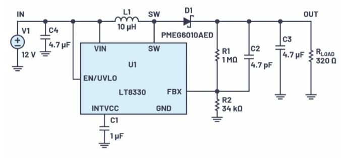 如何选择升压调节器控制器IC并使用LTspice选择外围组件,pYYBAGDuky2AEWilAAF59DTV_cw428.png,第14张