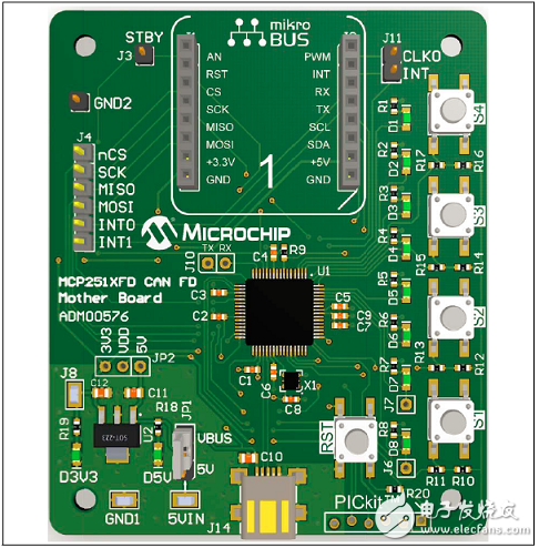 CAN FD控制器MCP2517FD的主要特性 PCB正面布局,CAN FD控制器MCP2517FD的主要特性 PCB正面布局,第9张