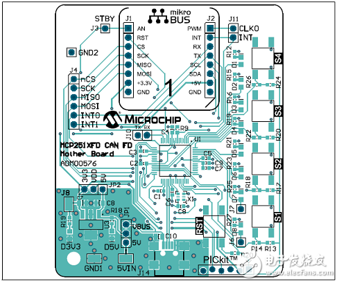 CAN FD控制器MCP2517FD的主要特性 PCB正面布局,CAN FD控制器MCP2517FD的主要特性 PCB正面布局,第12张