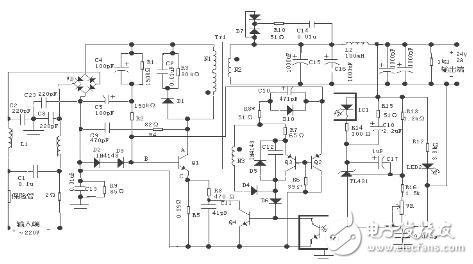 自激式开关稳压电源总体及控制部分设计（原理图）,图2   开关电源电路图,第3张