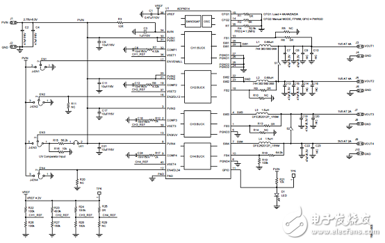 ADI 四路高性能低噪声降压调节器--ADP5014特性详解,[原创] ADI ADP5014四路高性能低噪声降压调节器解决方案,第7张