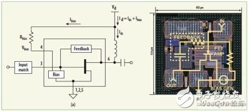 移动电视前端的过载保护及高灵敏度设计,图3：MGA-68563 MMIC LNA（b）的简化等效电路（a）。,第6张