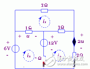 含受控源电路例题网孔分析详解（方程和矩阵）,含受控源电路例题网孔分析详解,第2张